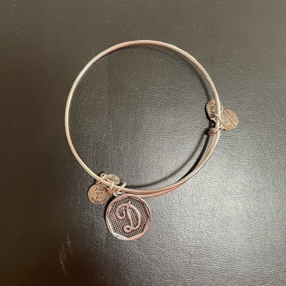 Alex & Ani silver tone bracelet with the letter ‘D’